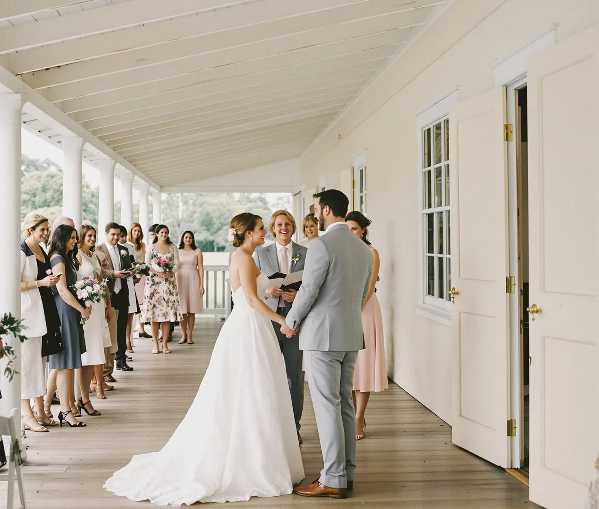 A couple at their close-to-home wedding